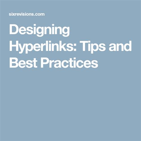 Designing Hyperlinks: Tips and Best Practices .